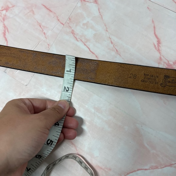 Sold Justin tooled leather Bonnie brown belt sz 28 - Picture 7 of 7